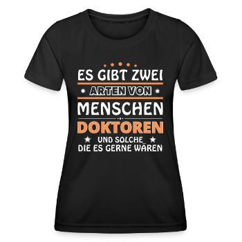 Doctor Gift - Two Types of... Design - Women's Functional T-Shirt - black - Front - AI Model Female 172 light (172cm)