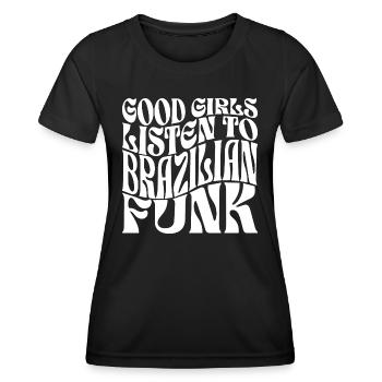 Mädchen hören brasilianischen Funk - Frauen Funktions-T-Shirt - Schwarz - Vorne - AI Model Female 172 light (172cm)