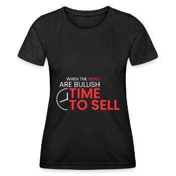 wenn die Nachrichten bullisch sind - Frauen Funktions-T-Shirt - Schwarz - Vorne - AI Model Female 172 light (172cm)