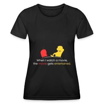 Wenn ich einen Film sehe - Frauen Funktions-T-Shirt - Schwarz - Vorne - AI Model Female 172 light (172cm)