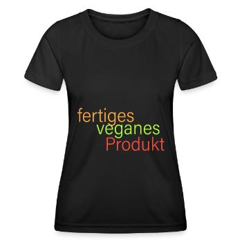 fertiges veganes Produkt - Frauen Funktions-T-Shirt - Schwarz - Vorne - AI Model Female 172 light (172cm)