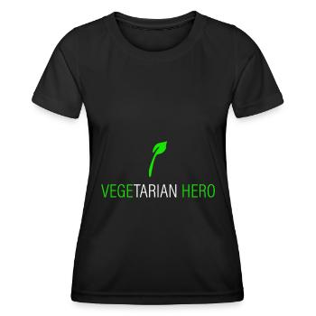 vegetarischer Held - Frauen Funktions-T-Shirt - Schwarz - Vorne - AI Model Female 172 light (172cm)