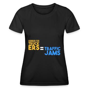 Horror for truckers: traffic jams - Women's Functional T-Shirt - black - Front - AI Model Female 172 light (172cm)