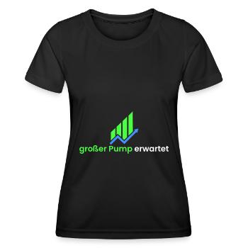 großer Pump erwartet - Frauen Funktions-T-Shirt - Schwarz - Vorne - AI Model Female 172 light (172cm)
