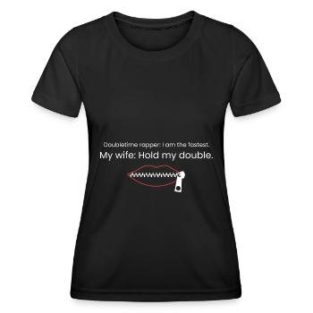 Ma femme contre les rappeurs - T-shirt sport Femme - noir - Devant - AI Model Female 172 light (172cm)