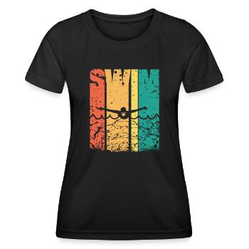 Schwimmer Präsent Wassersport Schwimmen Tauchen - Frauen Funktions-T-Shirt - Schwarz - Vorne - AI Model Female 172 light (172cm)