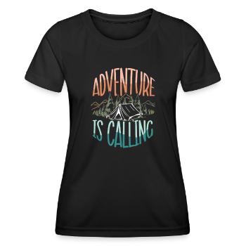 Abenteuer Reisen Präsent Reiseliebhaber - Frauen Funktions-T-Shirt - Schwarz - Vorne - AI Model Female 172 light (172cm)
