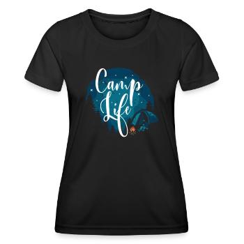 Camping Camper Präsent Naturliebhaber - Frauen Funktions-T-Shirt - Schwarz - Vorne - AI Model Female 172 light (172cm)