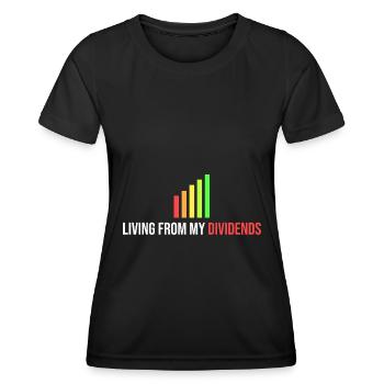vivre de mon dividende - T-shirt sport Femme - noir - Devant - AI Model Female 172 light (172cm)