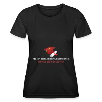 Als ich den Abschluss machte - Frauen Funktions-T-Shirt - Schwarz - Vorne - AI Model Female 172 light (172cm)