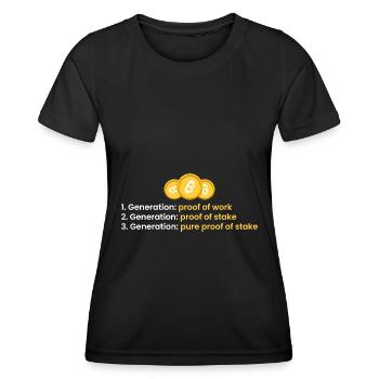 1st generation: proof of work - Women's Functional T-Shirt - black - Front - AI Model Female 172 light (172cm)