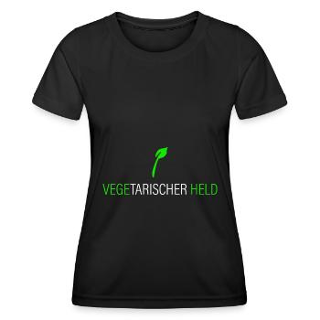 Vegetarischer Held - Frauen Funktions-T-Shirt - Schwarz - Vorne - AI Model Female 172 light (172cm)