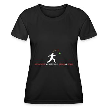 schwache Investoren=Angst - Frauen Funktions-T-Shirt - Schwarz - Vorne - AI Model Female 172 light (172cm)