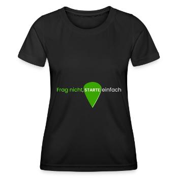 Frag nicht, starte einfach - Frauen Funktions-T-Shirt - Schwarz - Vorne - AI Model Female 172 light (172cm)