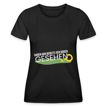 bereits den Boden gesehen? - Frauen Funktions-T-Shirt - Schwarz - Vorne - AI Model Female 172 light (172cm)