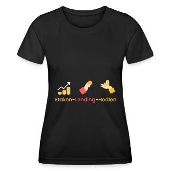 Staken - Lending - Hodlen - Frauen Funktions-T-Shirt - Schwarz - Vorne - AI Model Female 172 light (172cm)