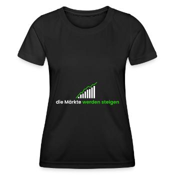 die Märkte werden steigen - Frauen Funktions-T-Shirt - Schwarz - Vorne - AI Model Female 172 light (172cm)
