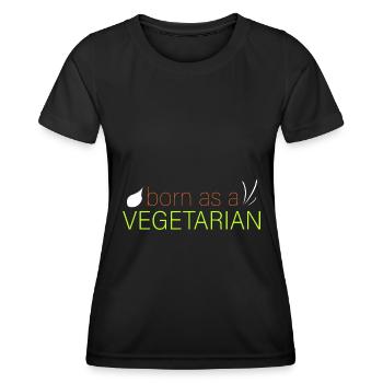 né végétarien - T-shirt sport Femme - noir - Devant - AI Model Female 172 light (172cm)