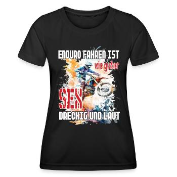 Lustig Biker Motorrad Spruch für Bikertreff - Frauen Funktions-T-Shirt - Schwarz - Vorne - AI Model Female 172 light (172cm)