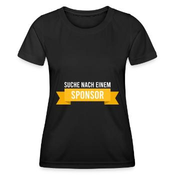 suche nach einem Sponsor - Frauen Funktions-T-Shirt - Schwarz - Vorne - AI Model Female 172 light (172cm)