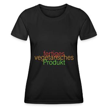 fertiges vegetarisches Produkt - Frauen Funktions-T-Shirt - Schwarz - Vorne - AI Model Female 172 light (172cm)