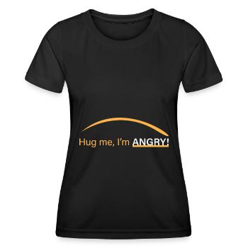Embrassez-moi, je suis en colère! - T-shirt sport Femme - noir - Devant - AI Model Female 172 light (172cm)