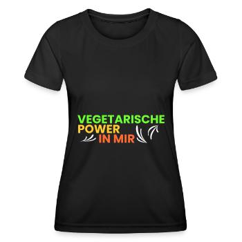 vegetarische Power in mir - Frauen Funktions-T-Shirt - Schwarz - Vorne - AI Model Female 172 light (172cm)