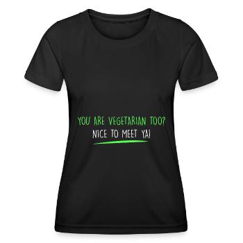 Sie sind auch Vegetarier? - Frauen Funktions-T-Shirt - Schwarz - Vorne - AI Model Female 172 light (172cm)