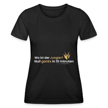 Wo ist der Jungler? - Frauen Funktions-T-Shirt - Schwarz - Vorne - AI Model Female 172 light (172cm)