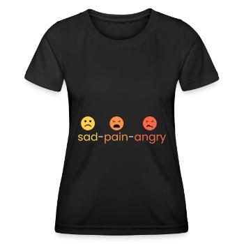 triste - douleur - colère - T-shirt sport Femme - noir - Devant - AI Model Female 172 light (172cm)