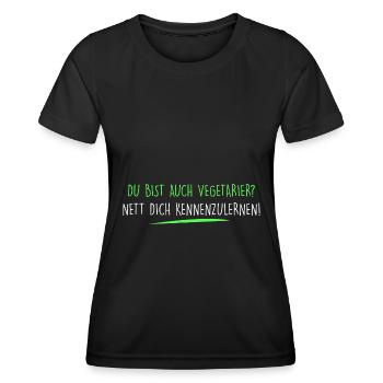 Du bist auch Vegetarier? - Frauen Funktions-T-Shirt - Schwarz - Vorne - AI Model Female 172 light (172cm)