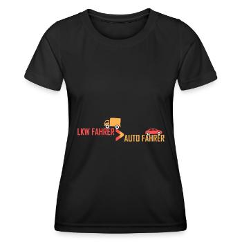 LKW Fahrer > Auto Fahrer - Frauen Funktions-T-Shirt - Schwarz - Vorne - AI Model Female 172 light (172cm)