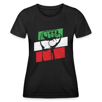 Women life freedom support Retro Iran Flag - Women's Functional T-Shirt - black - Front - AI Model Female 172 light (172cm)