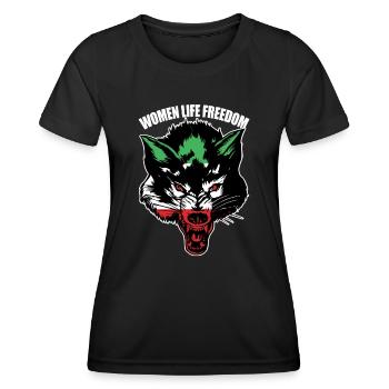 Women life Freedom Wolf Women's Rights Freedom - Women's Functional T-Shirt - black - Front - AI Model Female 172 light (172cm)