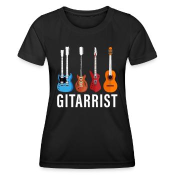 Gitarrist - Frauen Funktions-T-Shirt - Schwarz - Vorne - AI Model Female 172 light (172cm)