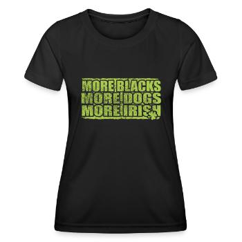 Plus de Noirs Plus de chiens Plus d’Irlandais - T-shirt sport Femme - noir - Devant - AI Model Female 172 light (172cm)