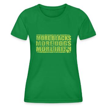Plus de Noirs Plus de chiens Plus d’Irlandais - T-shirt sport Femme - vert - Devant - AI Model Female 172 dark (172cm)