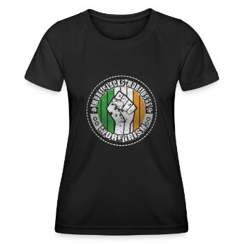 Plus de Noirs Plus de chiens Plus d’Irlandais - T-shirt sport Femme - noir - Devant - AI Model Female 172 light (172cm)