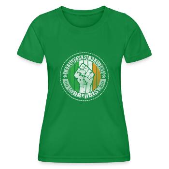 Plus de Noirs Plus de chiens Plus d’Irlandais - T-shirt sport Femme - vert - Devant - AI Model Female 172 dark (172cm)