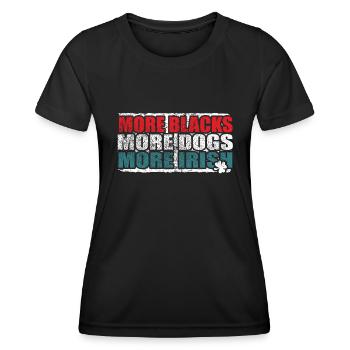 Plus de Noirs Plus de chiens Plus d’Irlandais - T-shirt sport Femme - noir - Devant - AI Model Female 172 light (172cm)