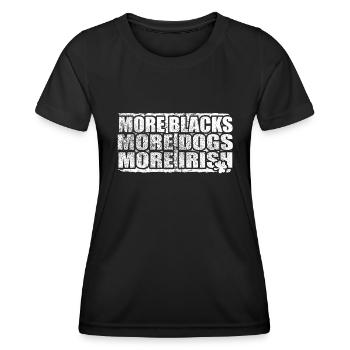 Plus de Noirs Plus de chiens Plus d’Irlandais - T-shirt sport Femme - noir - Devant - AI Model Female 172 light (172cm)