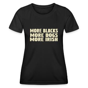 Plus de Noirs Plus de chiens Plus d’Irlandais - T-shirt sport Femme - noir - Devant - AI Model Female 172 light (172cm)