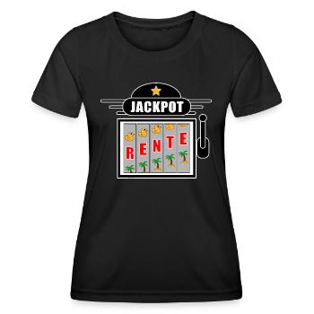 Rente Jackpot - Frauen Funktions-T-Shirt - Schwarz - Vorne - AI Model Female 172 light (172cm)