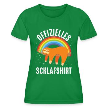 Offizielles Schlafshirt - Frauen Funktions-T-Shirt - Kelly Green - Vorne - AI Model Female 172 dark (172cm)