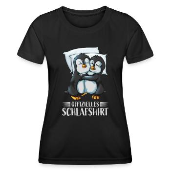 OFFIZIELLES SCHLAFSHIRT - Frauen Funktions-T-Shirt - Schwarz - Vorne - AI Model Female 172 light (172cm)
