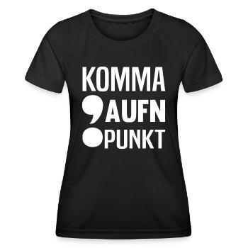 Komma aufn Punkt - Frauen Funktions-T-Shirt - Schwarz - Vorne - AI Model Female 172 light (172cm)