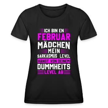 Ich bin ein Februar Mädchen Sarkasmus - Frauen Funktions-T-Shirt - Schwarz - Vorne - AI Model Female 172 light (172cm)