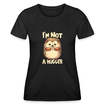 Stacheliger Comic Igel - Frauen Funktions-T-Shirt - Schwarz - Vorne - AI Model Female 172 light (172cm)