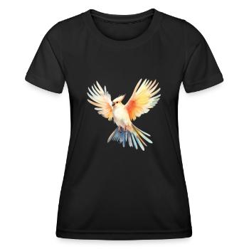 Cockatiel volant - T-shirt sport Femme - noir - Devant - AI Model Female 172 light (172cm)