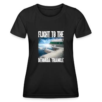 Altes Propellerflugzeug, Bermuda Dreieck Abenteuer - Frauen Funktions-T-Shirt - Schwarz - Vorne - AI Model Female 172 light (172cm)